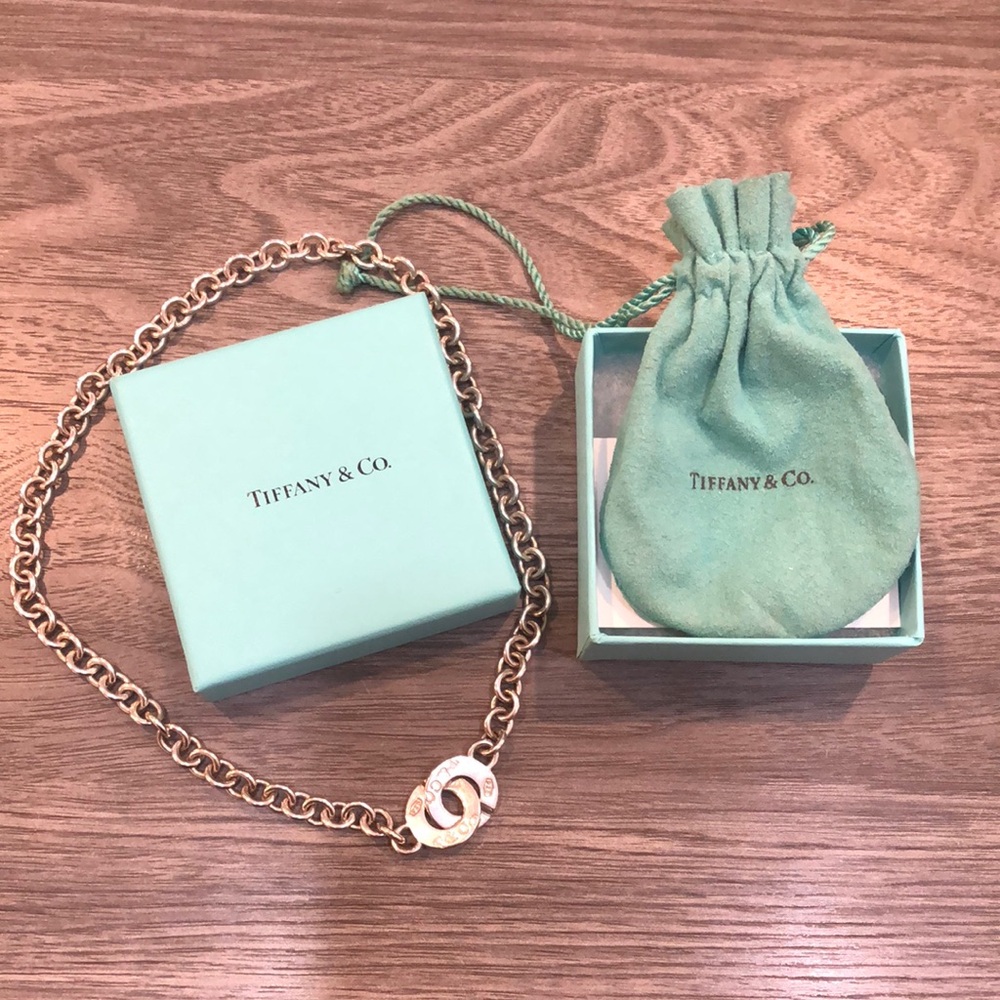 Tiffany & Co. 1837 17” Sterling Silver Interlocking Circle Clasp Chain Necklace